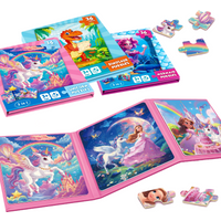 Unicorn Magnetic Puzzle For Kids Ages 3-8 Magnet Puzzles Magnetic Sheet Children Jigsaw Book Travel Puzzles Toy Birthday Gifts