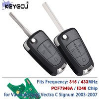KEYECU ASK 315MHz / 433MHz PCF7946A/ ID46 Chip Flip Remote Key Fob for Vauxhall/Opel Vectra C,Signum 2003-2007 HU100 / HU46