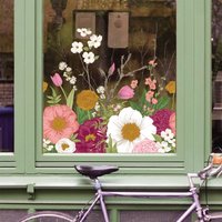 Double Visible NO Glue Window Static Cling Stained Colorful Floral Removable Reusable for Glass Decal Home Sticker