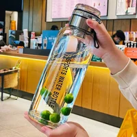 Large Capacity Glass Water Bottle Transparent Milk Juice Cup for Tour Outdoor Sports and Travel Leak Glass Bottle