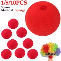 1/5/10PCS 50mm red sponge ball circus clown nose clown nose dress up reusable for party stage performance magic props