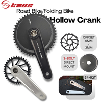 KEOS 3-Bolt Direct Mount Hollow Crankset Black/Silver 165/170mm Aluminum Fit PR3/R7100/9200 Road Bike Special 34-52T