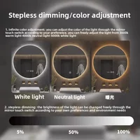 Mirror Round Mirror Wall-mounted Smart Bathroom Mirror LED Touch Screen High Definition Anti-fog Luminous Wall-mounted