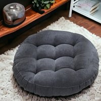 Round Large Floor Seat Pillows Gray Tufted Corduroy Cushions for Outdoor Yoga Tatami Chair Pad Casual Seating Reading Cushion 방석 image 4