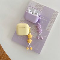 Ultra-thin Silicone Earphone Case For AirPods 4 Pro 3 2 1 Pro3 Pro2 Wireless Headphone Protection Cover with a Stars Pendant