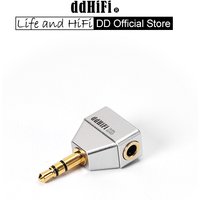 DD ddHiFi DJ35L 3.5mm Female to 3.5mm Male L-Shaped Adapter, CNC Aluminum for Audiophile Headphone Cable