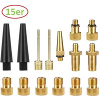 AliExpress NONE 15pcs Bicycle Valve Adapters Presta Schrader Dunlop Inflator Nozzle Kit for Wheels Pump Tube Valve Conversion