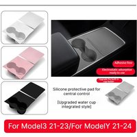 Für Tesla Model 3/Y 2021-2023 Silikon-Mittelkonsole mit Getränkehalter-Matte, elektrostatisch haftend, Autozubehör