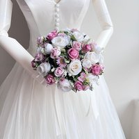 Bridal Wedding Flowers Bouquet Bridesmaids Accessories Marriage Silk Flowers Artificial Roses Wedding Bride Bouquet Customizable