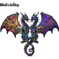 Wuli&baby Metal Dragon Brooches For Women Unisex Beautiful 5-color Elf Animal Party Office Brooch Pins Gifts