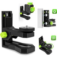 Fine-tuning Bracket for Line and Point Laser Levels 1/4"-20 Male Thread L-Shape Magnetic Pivoting Base with 1/4"-20 and 5/8"-11