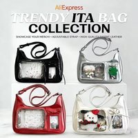 Y2k Harajuku Shoulder Bag Women Korean Transparent Ita Bag School Crossbody Bag Female Japanese Designer Preppy Handbag Purse