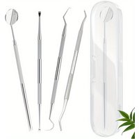 Toothpick Cleaning Kit,Stainless Steel Toothpick Tool Portable Cleaning Tool with Mirror,Ideal for Home and Travel Use Compact