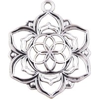 4pcs Charms Yoga Flower Of Life Datura stramonium 43x35mm Antique Silver Color Pendants Making DIY Handmade Tibetan Jewelry