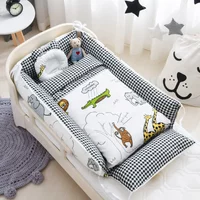 New Design Soft Cotton Baby Bed Nest Portable Adjustable Infant Sleeper Crib Safe Comfortable Travel Bed High Sided Anti Roll