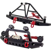 Metal Front Rear Bumper with Car light for 1/10 RC Crawler Traxxas TRX4 TRX-4 Axial SCX10 SCX10 II iii 90046 90047