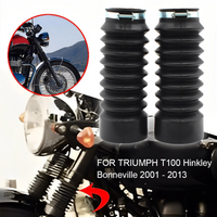 FOR TRIUMPH T100 THRUXTON HINCKLEY BONNEVILLE T100 2001-2012 2013 Motorcycle Fork Gaiters Black Rubber Protection Dust Cover