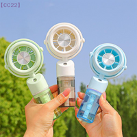 【CC22】2 In 1 Rechargeable Handheld Misting Fan Portable Water Mist Fan With 3 Adjustable Speed Cooling Fan{C}