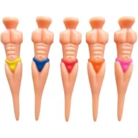 Golf Tees 10pcs Random Color Muscle Male Bikini Model Fitness Creative Tee GKS002