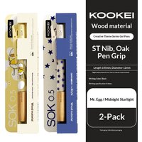 Kookei Ergonomic Gel Pen with Natural Oak Wood Handle,0.5mm Fine Point Stylish Polka Dot Pattern For Flawless Signature and Note