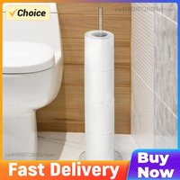 Standing Reserve Tissue Roll Holder Acrylic Toilet Tissue Roll Stand Modern Space Saving for Toilet Spare Rolls Storage