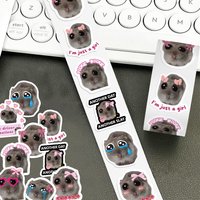 500PCS Sad Hamster Roll Stickers Set Graffiti Nostalgia Stationery for DIY Scrapbook Laptop Luggage Phone & Guitar Decoration