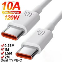 10A USB C To Type C Cable 120W Super Fast Charing Charger Cable for iPhone Xiaomi Samsung Dual Type-C PD Quick Charge Data Cord