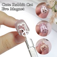 1/4Pcs Rabbit Bear Heart Shaped Cat Eye Magnet Set Nail Art Tools Small Iron Piece For Magnetic Gel Polish Effect Nail