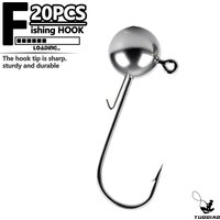 3/5/7/10/12/15/20g Back Barb Jig Heads, 20pcs Lead Jig Hooks with Back Barbs for Soft Lures, Freshwater Saltwater Fishing Tackle