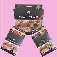48/72 Color Oily Colored Pencils Set Log Pen Holder Not Easy To Break for Color Drawing Sketching Design Illustration