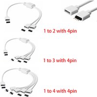 RGB 4Pin Wire Connector 1 To 2/1 To 3/1 To 4 Female To Female Splitter Connector Extension Cable For 3528 5050 LED Strip