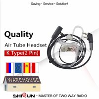 Quansheng UV-K5 talkie-walkie casque avec micro 2 broches Tube d'air acoustique écouteur UV-5R Kenwood Baofeng UV-5R UV-17 Radio UV-13Pro