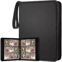 Card Binder 9 Pocket Double Sided Pockets Trading Cards Binders With 50 Sleeves Zip Card Holder Collector Album Holds 900
