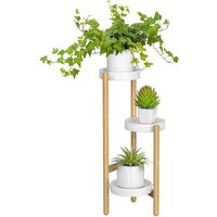 Bamboo Plant Stand 3 Tier Tall Flower Pots Holder, Indoor Display Rack for House Plants, Home Decor Corner Shelf for Living Roo