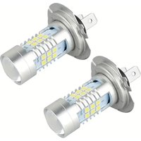 2pcs H7 LED Bulbs High/Low Beam & Fog with Automatic DRL - Plug & Play, 21SMD 2835 LEDs, 12V/24V Compatible for, Bright Vehicl