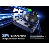 Qi2.2 25W Car Magnetic Wireless Charger Stand With Air-Cooling Fan For Magsafe iPhone17 16 15 14 13 12 Pro Max Fast Charging