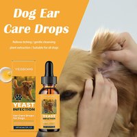 Pet Ear Cleaner Drops for Dogs Cats Ear Itch Relief Odor Removal Wax Remover Anti-Fungal Anti-Bacterial Gentle Liquid Care