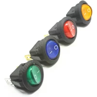 4PCS 3 pin 6.3mm terminals 12V 24V 220V Universal LED illuminated Car button light push button Switch ON/OFF Round Rocker Switch