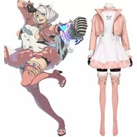 Game GGST Elphelt Valentine Cosplay Costume Women Uniform Dress with Coat Accessories Halloween Party Outfits