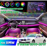 For BMW 5 Series F10 F11 F07 F18 Car LED Ambient Lighting 64 RGB Neon Strip Color Cycle Dynamic Atmosphere Decor Lamps