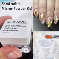 8ml/Jar Semi-solid Chrome Mirror Powder Gel Long-lasting Phototherapy Function Nail Gel Sculpture Gel UV LED Nails Modeling Gel