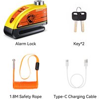 AliExpress Rockbye Motorcycle Alarm Disc Brake Lock Security Motorcycle Padlock Waterproof 120db Anti-theft Motorcycle Disc Lock Brake Disc