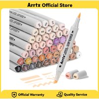 Arrtx Skin Tone Alcohol Markers Oros 48 Colors Brush Chisel Tip for Adult Artists Drawing Coloring Sketching Illustration