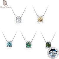 BagueRingen Real 1ct Moissanite Pendant Necklace For Women Top Quality 925 Sterling Silver Wedding Party Bridal Fine Jewelry