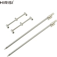 Hirisi Stainless Steel Carp Fishing Rod Pod Set with 2pcs Bank Sticks And 2pcs Buzz Bars Set Rod Support Fishing Accessories