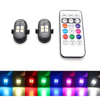 Światła RGB do wnętrza samochodu z bezprzewodowym pilotem, większym akumulatorem i bardziej jasnymi diodami LED, szybkie ładowanie Type-C, tryby wielofunkcyjne do motocykla