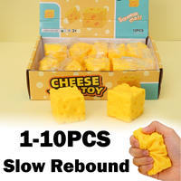 5*5*5cm Cheese Cube Stress Ball Slow Rebound Cheese Shapeable Squeeze Ball Non Bounce Fidget Toy Sensory Anti Stress Gift