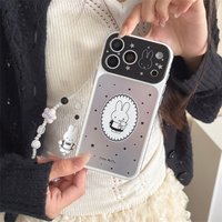 Cute Miffy Rabbit Mirror Case For iPhone 17 Pro 16 15 14 Pro Max Funny Star Print Shockproof Kawaii Phone Cover Funda
