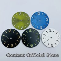 Goutent 37mm Sterile Black White Blue Green Watch Dial Orange Marks Fit ETA 6497 ST36 movement Watch Parts
