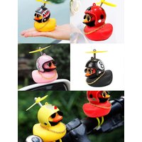 AliExpress NONE Cute Rubber Duck Bicycle Handlebar Bike Decoration with Propellers Glasses Gold Chain Black Yellow Duck Bicycle Horns with Strap